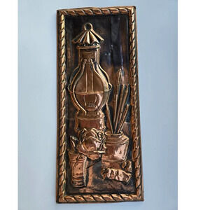 Vintage Decorative Copper Plated Wall Plaque Art Made in  Holland